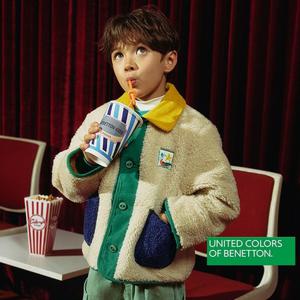 [베네통키즈]25FW 컬러 블록 뽀글이 점퍼 QAJP03561