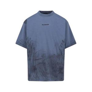 발렌시아가 백 미디엄 핏 티셔츠 764235TTVF93364 Blue