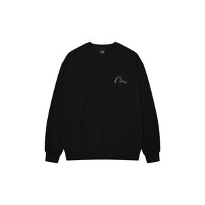 [에비수]라운드 영문 글리터 맨투맨 티셔츠_EX3UTS903_BK