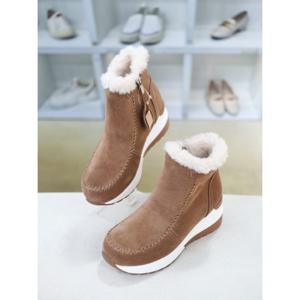 [블리아르]퍼안감 소가죽 통굽 앵클 부츠 6cm BLMD501040