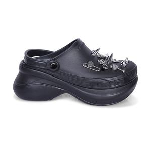 26 SS 발렌시아가 x 크록스 뮬 지비츠 참 샌들 블랙 720857W0FP9