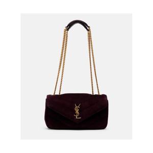생로랑 Loulou 스몰 스웨이드 숄더 백 P01133835