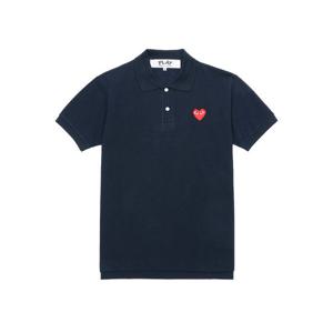 꼼데가르송 레드 하트 폴로 티셔츠 네이비 AXT006051-NY