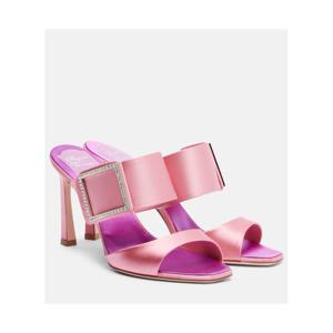 로저비비에 Trompette 85 임벨리시드 새틴 뮬 P01140950