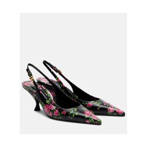 돌체앤가바나 Lollo 60 플로럴 레더 슬링백 펌프스 P01138336