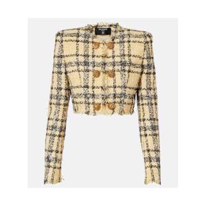 발망 크롭 시퀸 트위드 재킷 P01128237