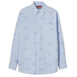 25SS 구찌 긴팔 셔츠 814715Z7AHK4421 AZURE WHITE DOM