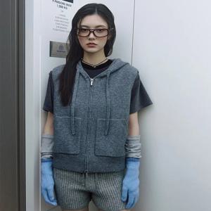 [랩]후드집업 니트 베스트 AR4KVA61