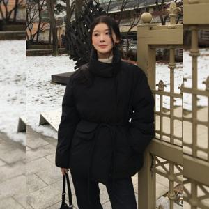 [올리브데올리브]주머니 장식 벨트 하이넥 구스다운 OP5WMA69