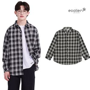 [에꼴리에]봄 신상 루즈핏 체크셔츠 26A5331