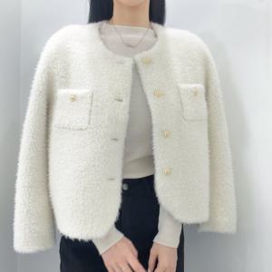 [레코브]여성 퍼 가디건 양털 포켓 장식 자켓 LC31EZJK603