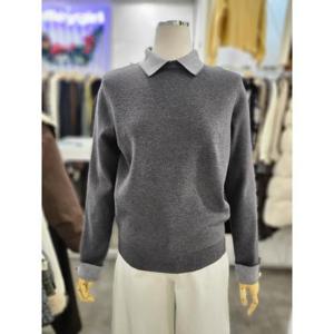 밸리걸 세이브존01 스트라이프 배색 카라넥 골지 니트 615560-1