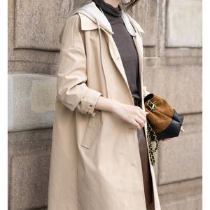 [패션시그널]후드탈부착 싱글 트렌치롱코트 63E5E3