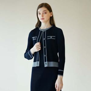 [요이츠](택가 278000원)[요이츠] 배색라인 포인트 플리츠 가디건 자켓 네이비_YK03WRPJK03