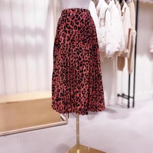 [시에로]SF1SKF264_밴딩허리 레오파드 플리츠 스커트