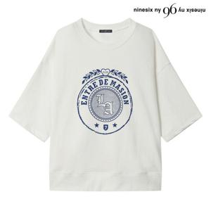 택가 59,000원 [나인식스뉴욕]프린팅 라운드 7부 오버핏 티셔츠 (NQ1LW003L0)