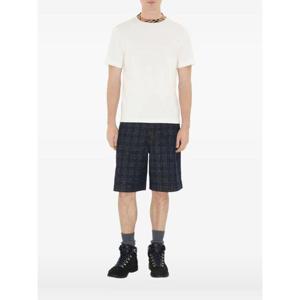 버버리 체크 트림 코튼 티셔츠 8110100 B7078 CHALK