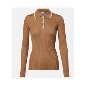 몽클레어 리브 니트 버진 울 폴로 스웨터 P01127319