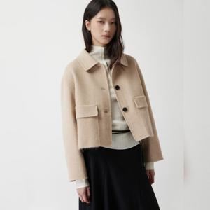 [쥬크]싱글 카라 울 블렌디드 숏 코트 (Z254MSG503)