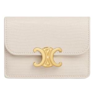 셀린느 트리옴페 리자드 이펙트 레더 카드지갑 라이스 여성 지갑 10I584EB4 01RC