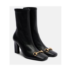 구찌 Signora Horsebit 레더 앵클 부츠 P01154780