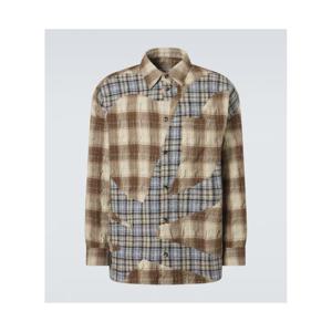 로에베 로고 체크 울 코튼 플란넬 셔츠 P01123302