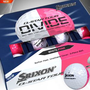 [스릭슨] Q-STAR TOUR 6 큐스타 투어 디바이드 반반 골프공(화이트핑크)