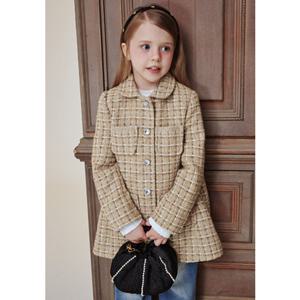 [빈HU] (BA12CT03BG)  베이지 트위드 코트 자켓