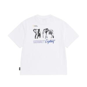 [내셔널지오그래픽키즈]K262UTS930 사파리 그래픽 반팔 티셔츠-3 WHITE