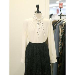 메종블랑쉬 세이브존03 르피타 스탠 카라 셔링 타이 블라우스 AQL261UBL375A