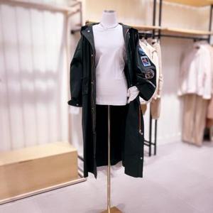 [시에로]SE4JPF219_소매 와펜 등판 프린트 롱 점퍼