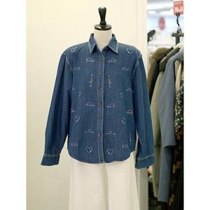 메종블랑쉬 세이브존03 하트 큐빅 포인트 데님 셔츠 AQM265JSH232A