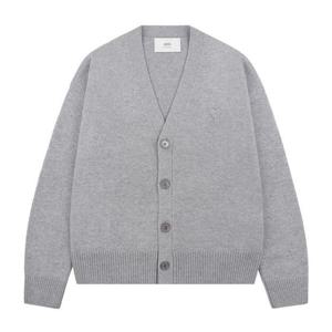 아미 HKC371 KN0071 050 하트 로고 브이넥 가디건