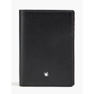 몽블랑 마이스터스튁 7CC 로고 가죽 폴드 ID 카드지갑 블랙 130074