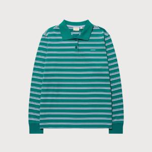 커버낫긴팔티 JQS CO2501LT73-GN 우먼 스트라이프 럭비 롱 티셔츠 Green