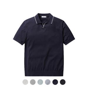 [폴햄][폴햄] 남성 슬릿넥 플레인 반팔 니트_PHF2ET1040