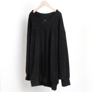 [강물처럼]빅사이즈오버핏티 3125L410 퍼프소매니트티 WW (21019