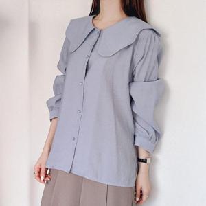 [강물처럼]아이우먼 필링날개카라블라우스 BNT399M412 빅사이즈