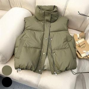 [강물처럼]빅사이즈롱조끼 R326L412 스퀘어하이넥패딩베스트 DK