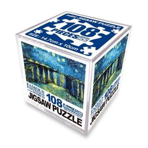 [하비스]직소퍼즐 명화 풍경 미니 큐브 별이 흐르는 하늘의 론강 108피스