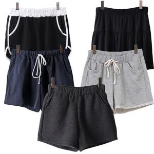 [강물처럼]빅사이즈 여자 기모 반바지 밴딩 숏 트레이닝 5부팬츠