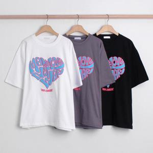 [강물처럼]빅사이즈티 Q544L602 메이크러브발포반팔티 BU (46270