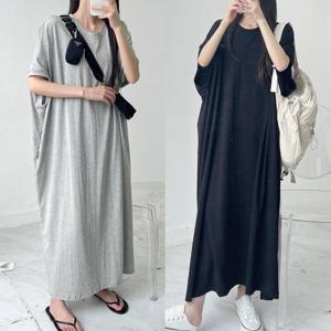 [강물처럼]빅사이즈원피스 U257L602 써니박스가오리롱원피스 FN