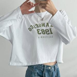 [강물처럼]아이우먼 엔젤크롭슬리브티셔츠 NSX277M602 빅사이즈