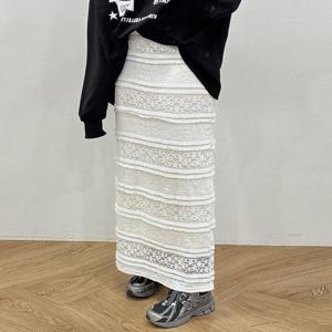 [강물처럼]아이우먼 시스루겹플라워스커트 GBX258M602 빅사이즈