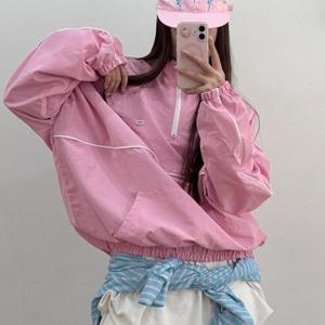 [강물처럼]아이우먼 배색라인바스락반집업 GBX260M602 빅사이즈