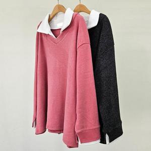 [강물처럼]빅사이즈레이어드티 T518L412 스탠다드카라이너니트티