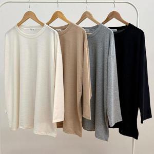 [강물처럼]빅사이즈티 V326L601 베이직스판슬라브티셔츠 BA (457