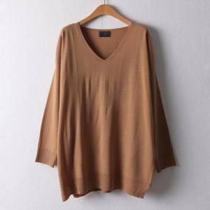 [강물처럼]아이우먼 브이옆트임니트긴팔티 RMI284M602 빅사이즈