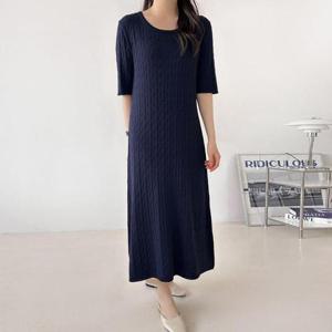 [강물처럼]아이우먼 니트짜임플레어원피스 ARX123M601 빅사이즈